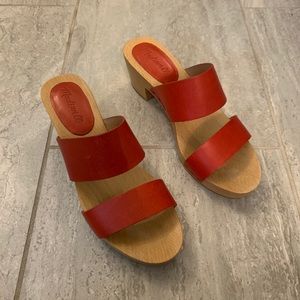 Madewell Red Wooden Sandals